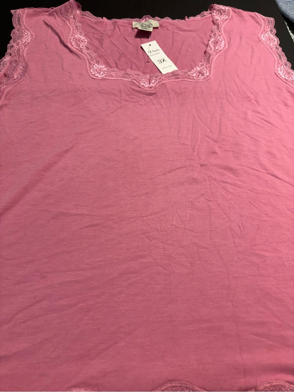 NWT Voir Collection Lace Trim Tank Top - Dusty Rose - Size 3X
